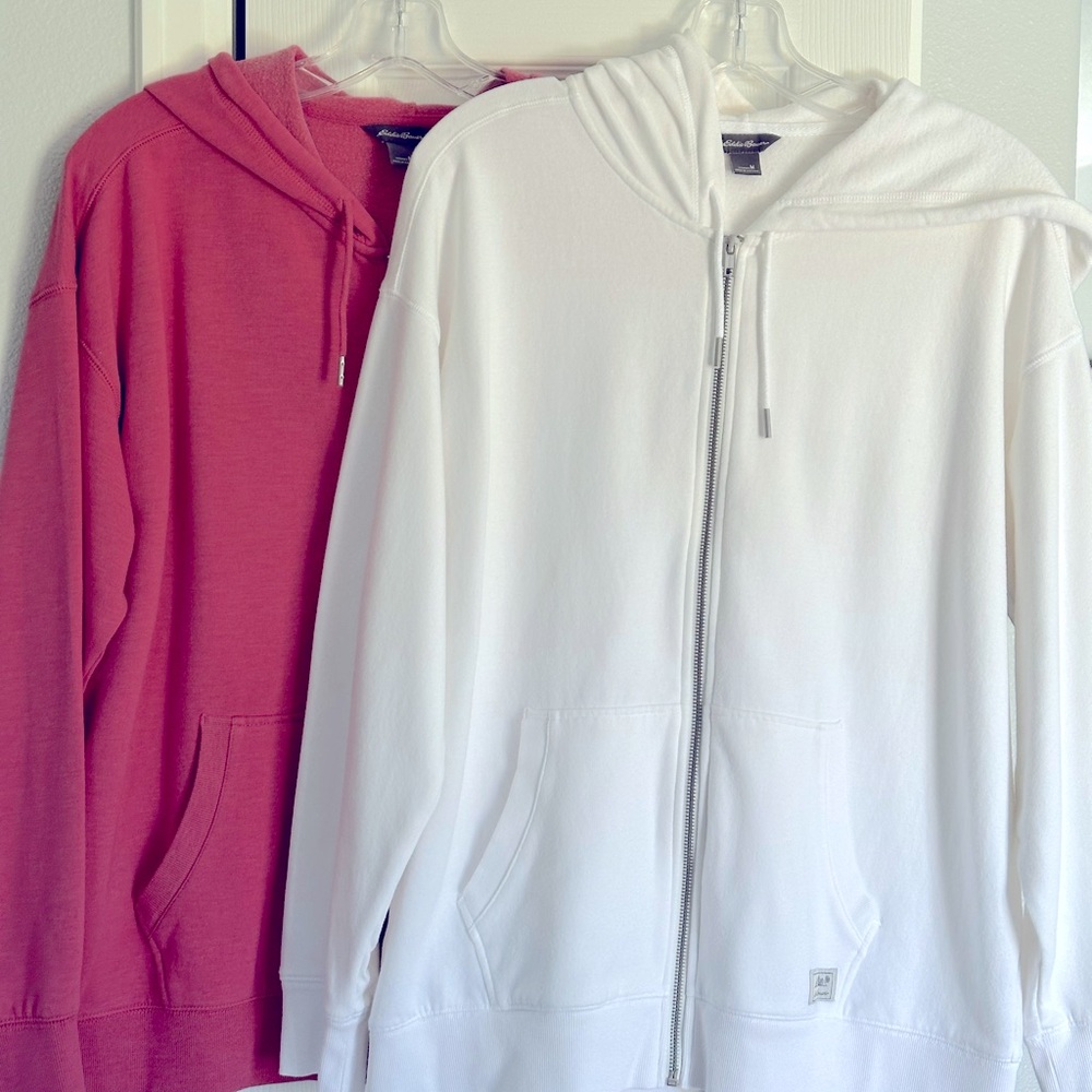 TWO Eddie Bauer women's Cozy Camp full zip hoodies - size medium